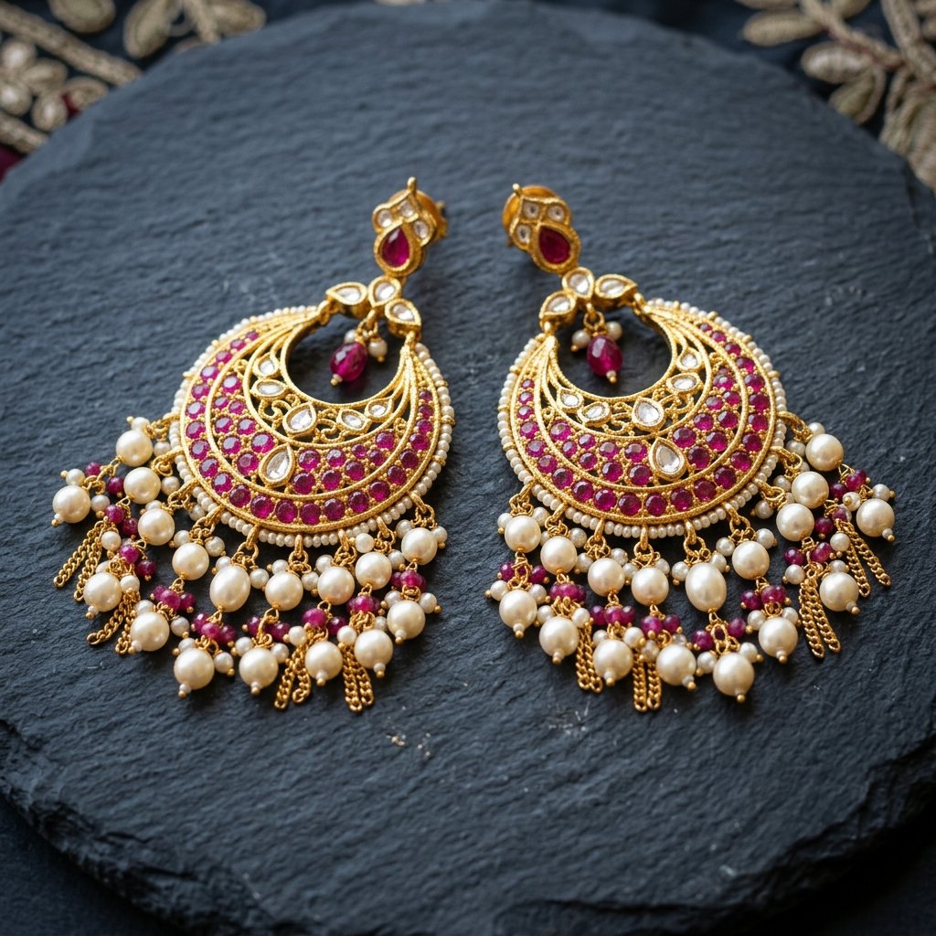 Sparkling Chandbali Earrings